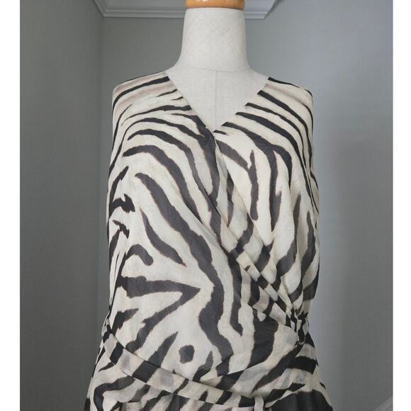 Ralph Lauren Zebra Print Faux Wrap Animal Print Dress size 12 - Picture 6 of 7